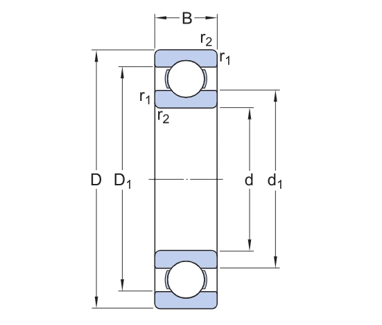6334 HC5C3PS0VA970 Dee Groove Ball Bearing drawing